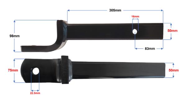 Towball Mount 2500kg 98MM DROP 332MM (PRO7010)