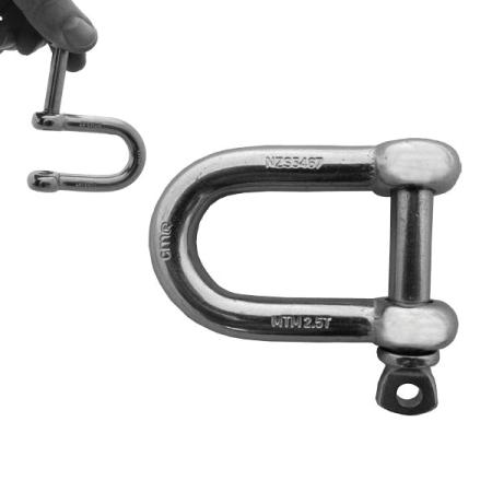 Stainless Steel D Shackle - With captive Anti-loss Pin 820015
