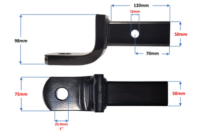 Towball mount, 3500kg, 98mm drop, 120mm ball to pin