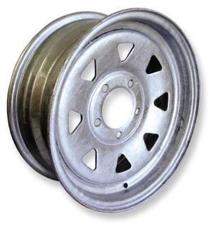 13" Wheel 8 Spoke Galv Rim 5X4.5" (Ford) PCD