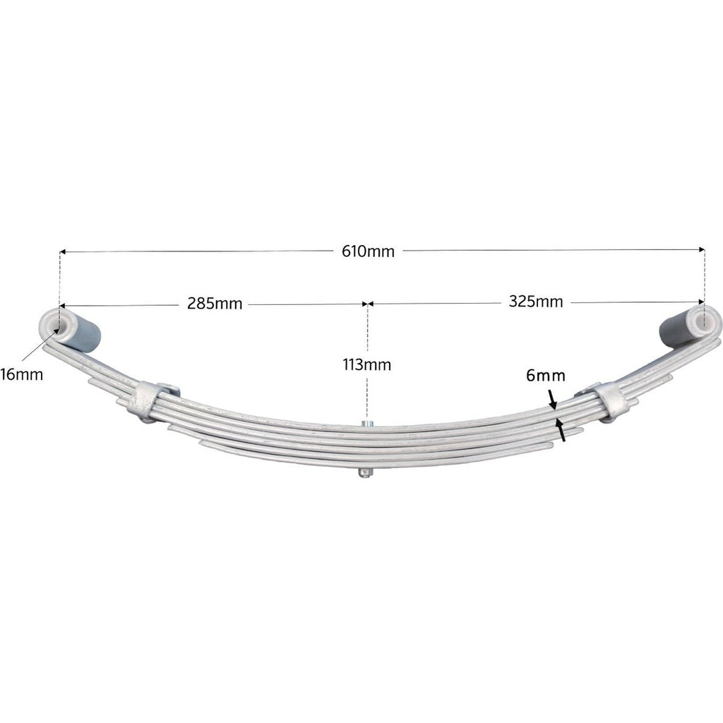 Eye to Eye Spring Only - 6 Leaf 1750kg - 50x610mm – Autotrailer
