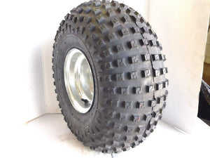RIM & TYRE 8" X 7" GALV 4X4" PCD 22/11X8 4 PLY KNOBBY T&T
