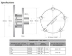 Trojan 2 Piece Rotor & Hub Kit 1500kg 225 5X4-1/2 X1/2