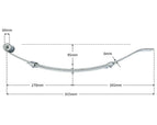 2 Leaf Low Slipper Spring - 500kg - 50mm wide - Pair