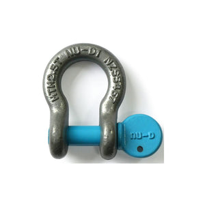 Nu-D 10mm galvanised bow shackle, WLL 1T, MTM 2500kg