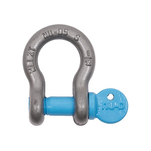 Nu-D 13mm galvanised bow shackle, WLL 2T, MTM 6000kg