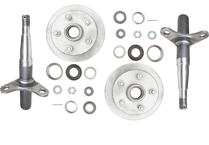 1500kg disc braked hub and stub set, pair