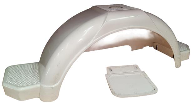 Trojan White Plastic Mudguard 14" 250X1080 (Pair)