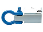 Dimensioned side view of 5000 kg recovery hitch showing 95 mm shank length and 25 mm pin position