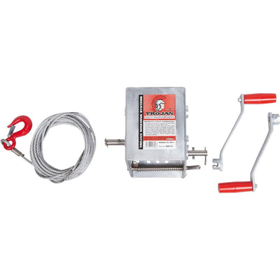 Trojan Manual Trailer Winch Kit 15:1 (6mm x 10m Wire Rope)