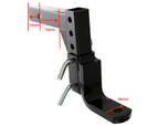 Dimensioned view of the Pro Series PRO7218 towball mount showing receiver and towball-hole measurements