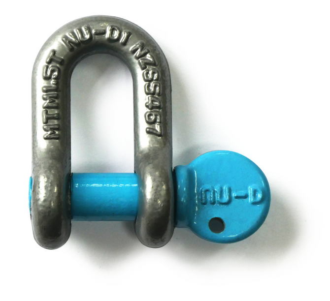 Nu-D 8mm galvanised Dee shackle, MTM 1500kg