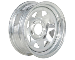 Trojan 15 x 6 inch galvanised 8-spoke trailer wheel rim, 5 x 4-1/2 inch Ford PCD
