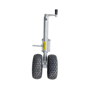 Christine Products galvanised bolt-on jockey wheel rated to 500kg with 245 x 90mm alloy twin wheels