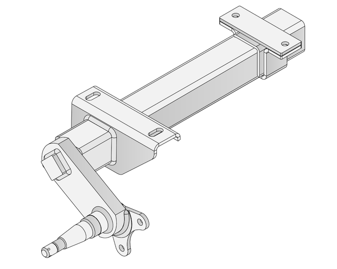 Trojan half-beam Duratorque left 1500kg T081020LHF