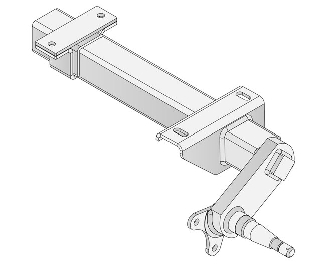 Trojan half-beam Duratorque right 1500kg T081020RHF