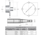 Trojan T122015 hub & stub kit dimension drawing with bearing and seal specs