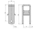 Trojan equaliser hanger T869700 dimension drawing