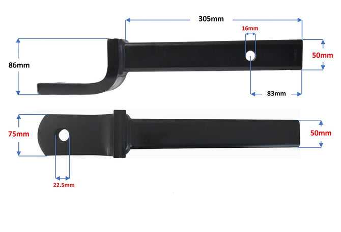 Towball Mount 3500kg 86MM DROP 305MM (Solid Shank)