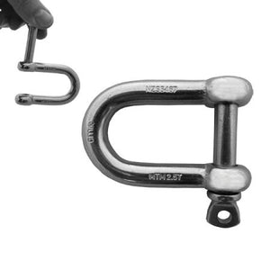 Stainless Steel D Shackle - With captive Anti-loss Pin