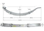 6 Leaf Low Slipper Spring - 1500kg - 50mm wide - Pair