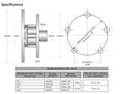 Trojan 2 Piece Rotor & Hub Kit 1500kg 225 5X4-1/4X7/16