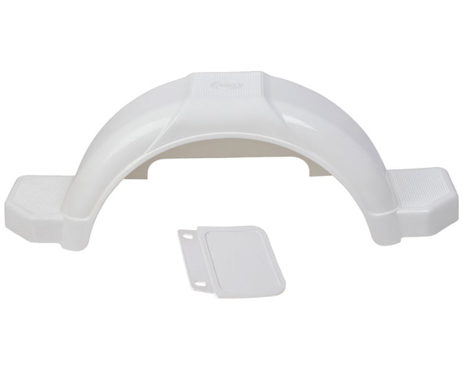 Trojan White Plastic Mudguard 13" 230X940 (Pair)