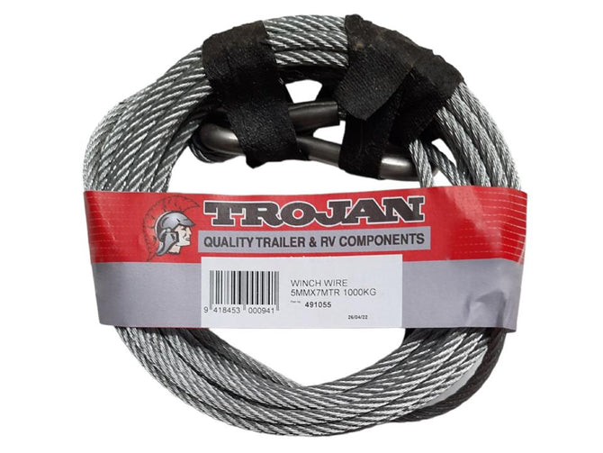 Trojan Winch Wire 5mm X 7.0m (23')