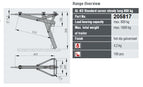 Dimensioned drawing of the ALKO Euro corner steady spindle