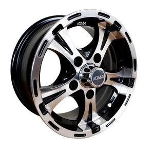 14x6 black machined alloy trailer rim 5x4.5 PCD MWW355AB010