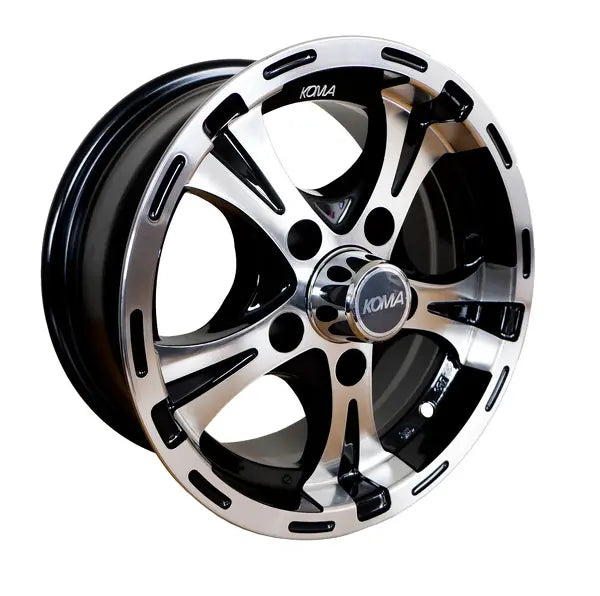 14x6 black machined alloy trailer rim 5x4.5 PCD MWW355AB010