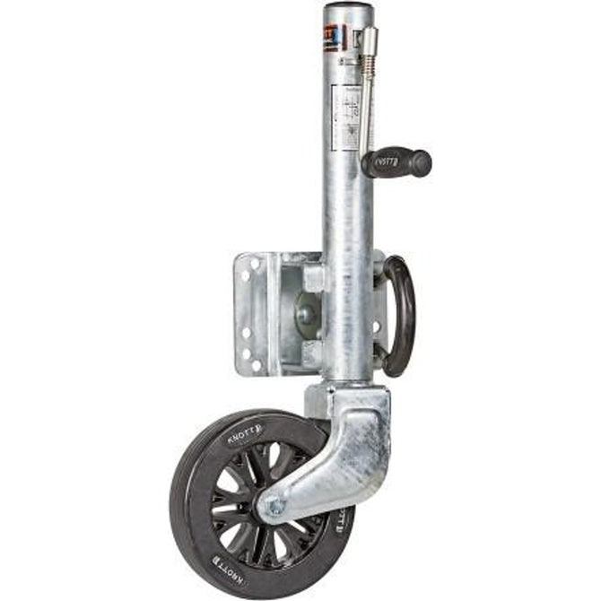 Knott galvanised 8-inch sidewind jockey wheel assembly rated to 545 kg
